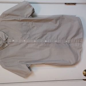 Aeropostale Mens grey skinny fit  short sleeve dress casual shirt Size L